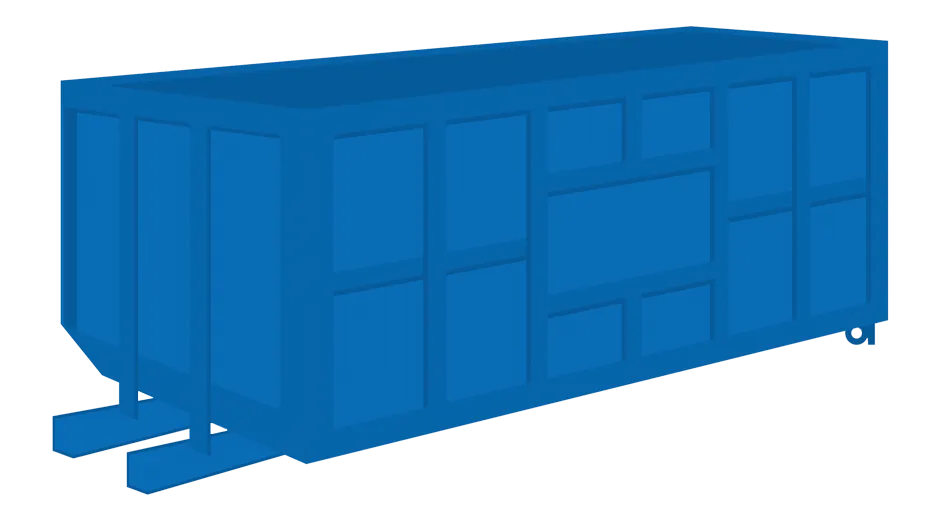 blue dumpster